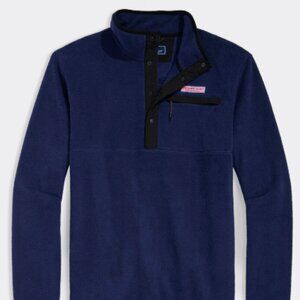 Vineyard Vines Harbor Fleece 1/4 Snap Pullover NWT Men’s XXL Nautical Navy